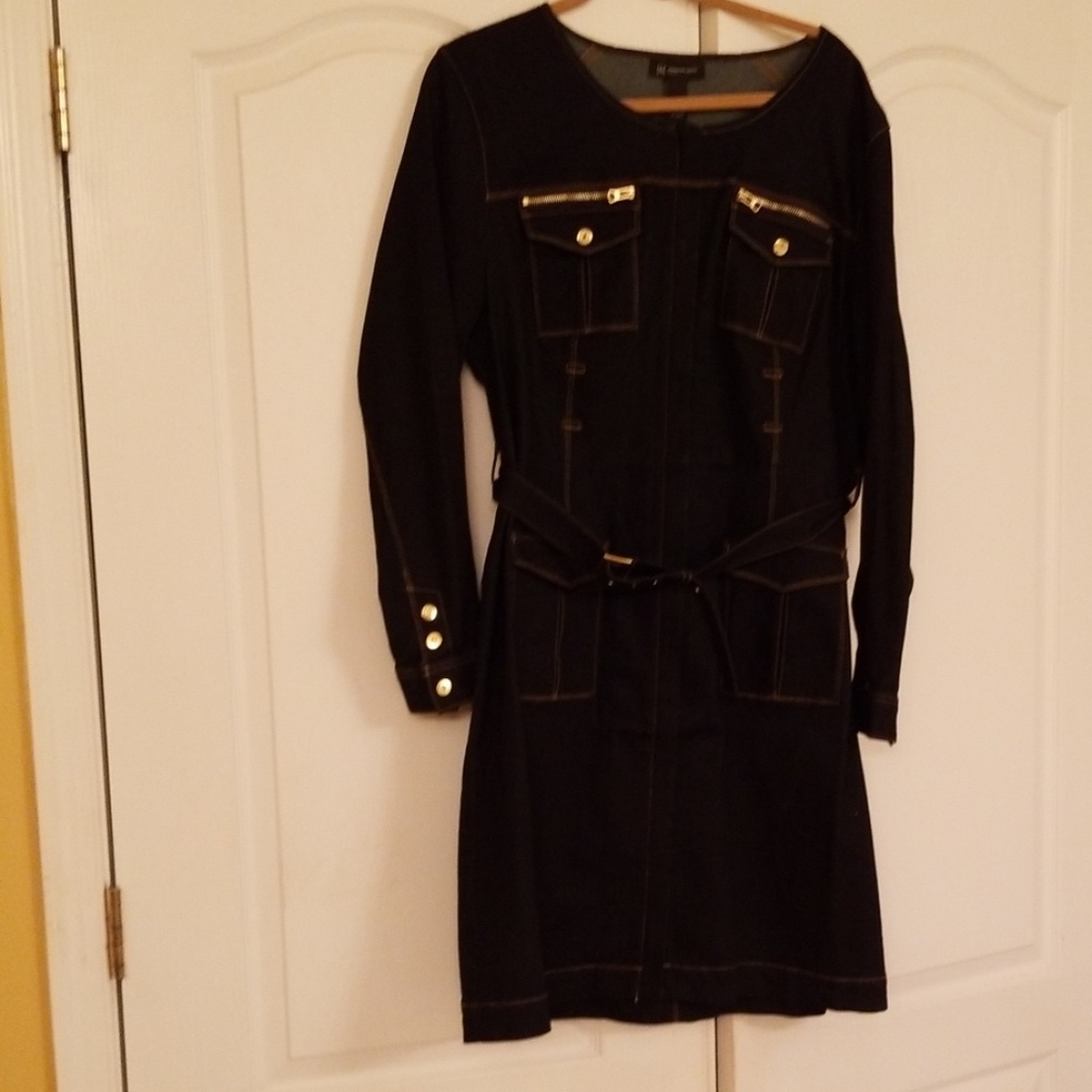 INC Beautiful Jean 4  Front Pocket Dress Size 18W